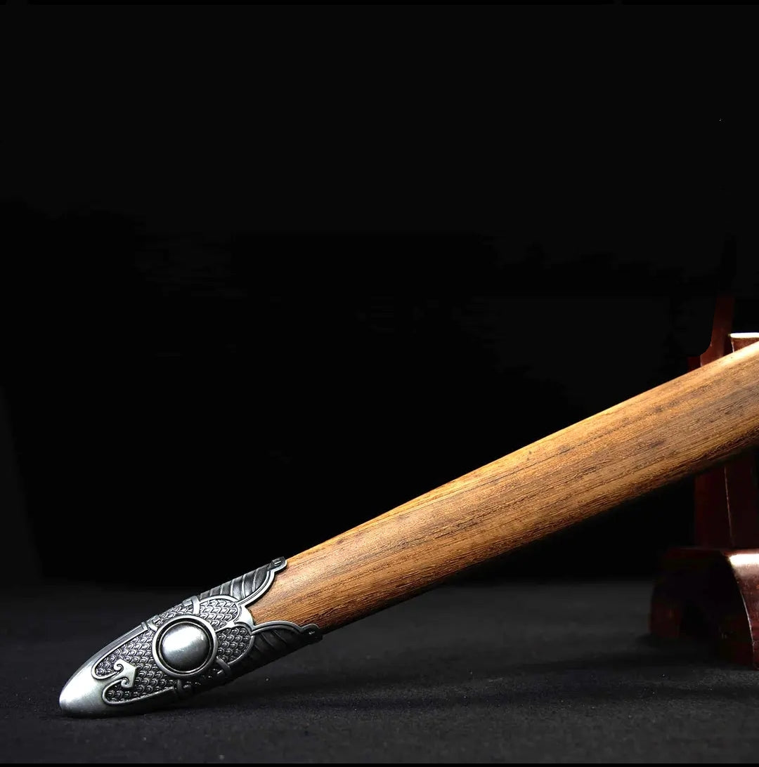 Xiehun One-Piece Pattern Steel Sword – Rosewood Scabbard Collectible Blade