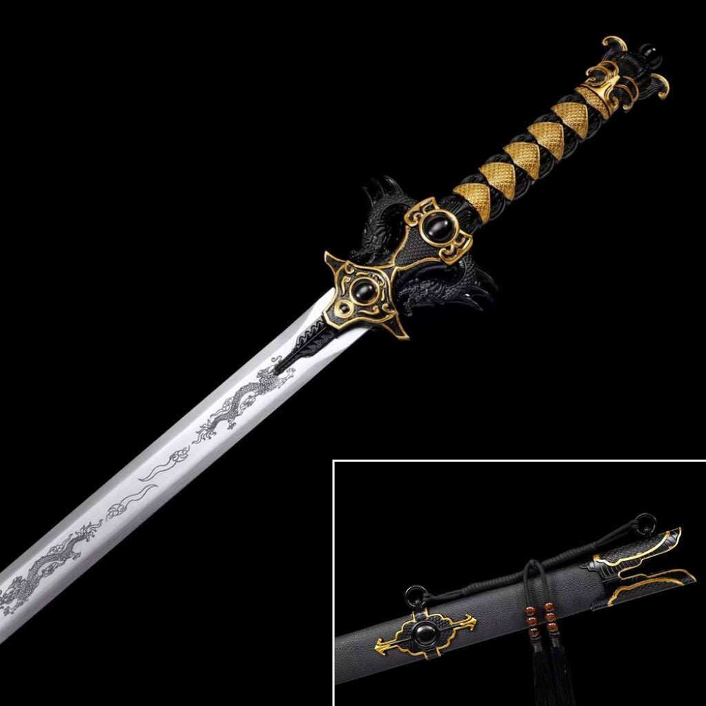 Integrated High Manganese Steel Battle Sword Unsharpened Cold Weapon For Film TV, Decoration
