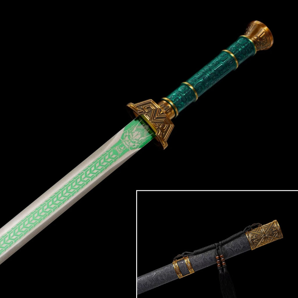 Tang-Style Sword Long-Style Sword Blade Self-Defense Cold Weapon Tang-Style Horizontal Saber Decorative Ornament Unsharpened