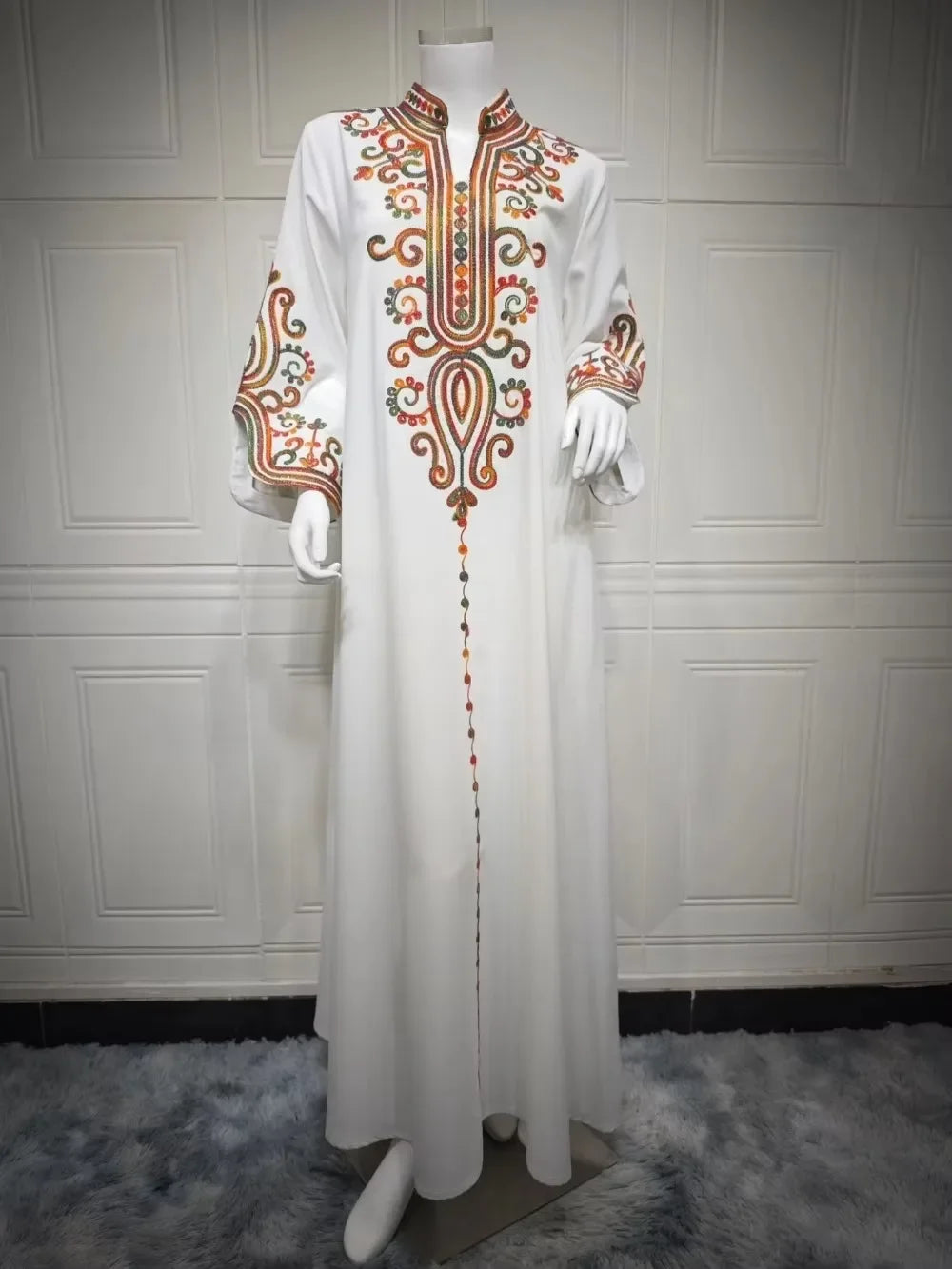 Embroidered Abaya Dress - Elegant Long Robe Kaftan for Women | Ramadan & Eid 2026