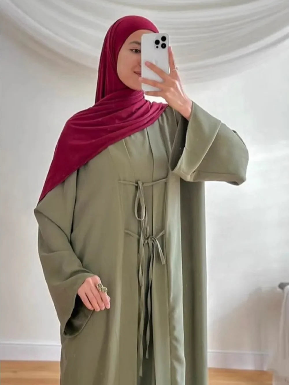 Satin 2-Piece Set - Elegant Party Abaya