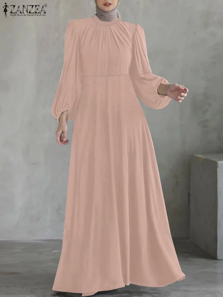 Elegant Long Sleeve Maxi Dress - Loose Fit Party Abaya
