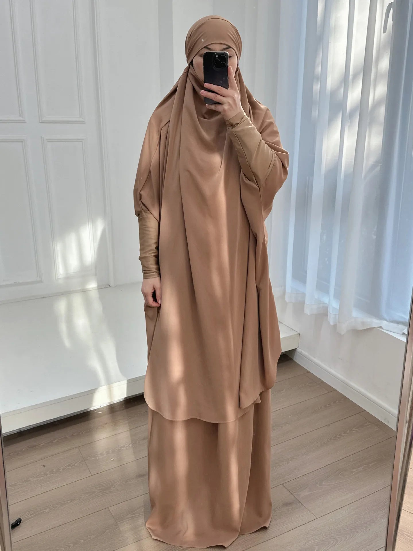 Hooded Abaya & Skirt Set - Gorgeous Party Prayer Garment
