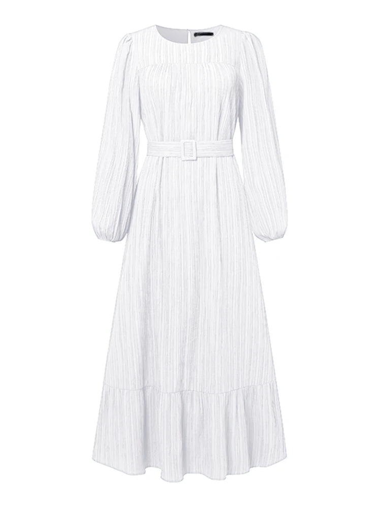 ZANZEA Belted Muslim Dress - Elegant Long Sleeve Abaya for Women | Autumn Spring 2026