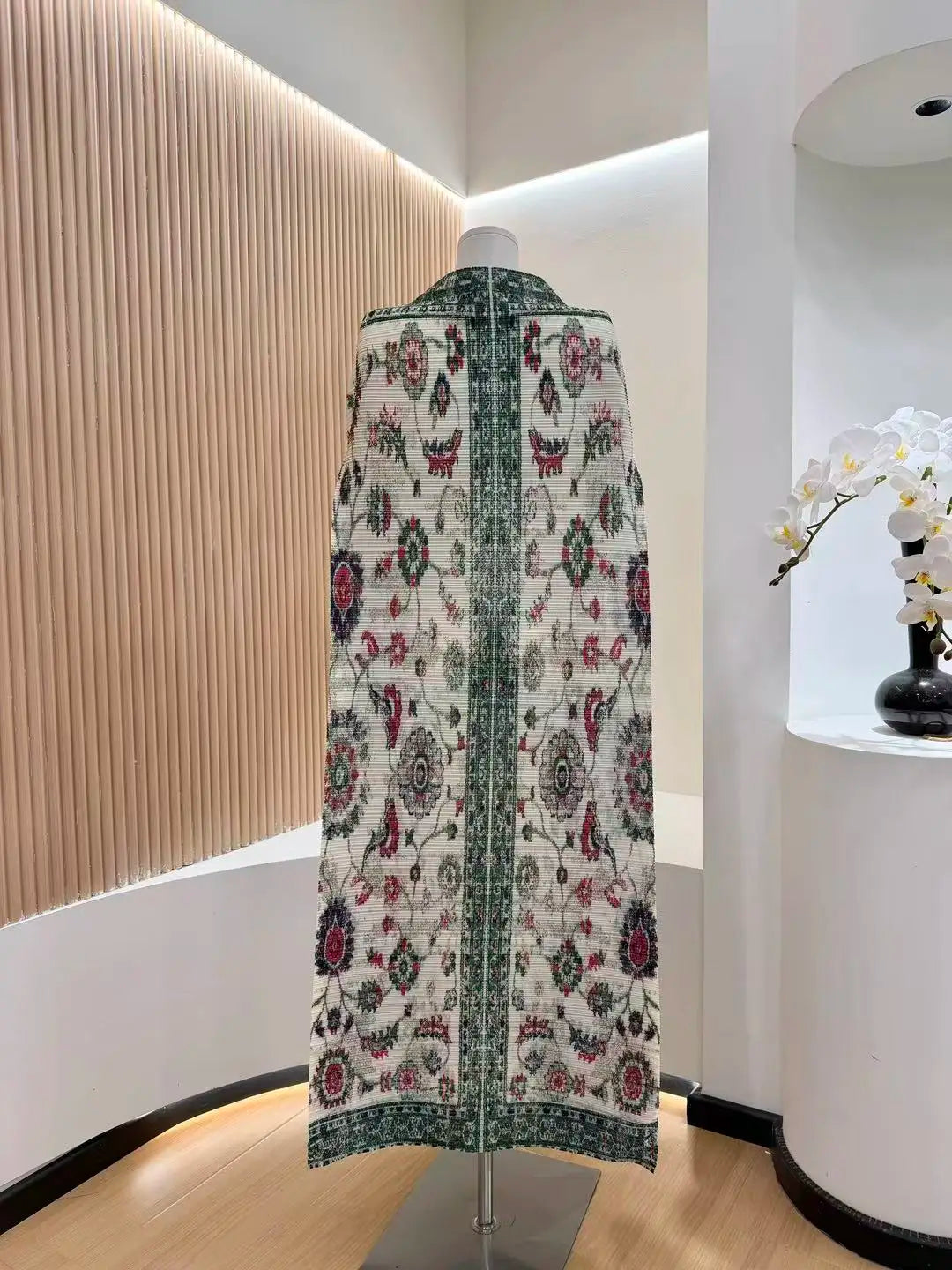 KAF Geometric Print Evening Gown - Elegant Loose Fit Plus Size Dress