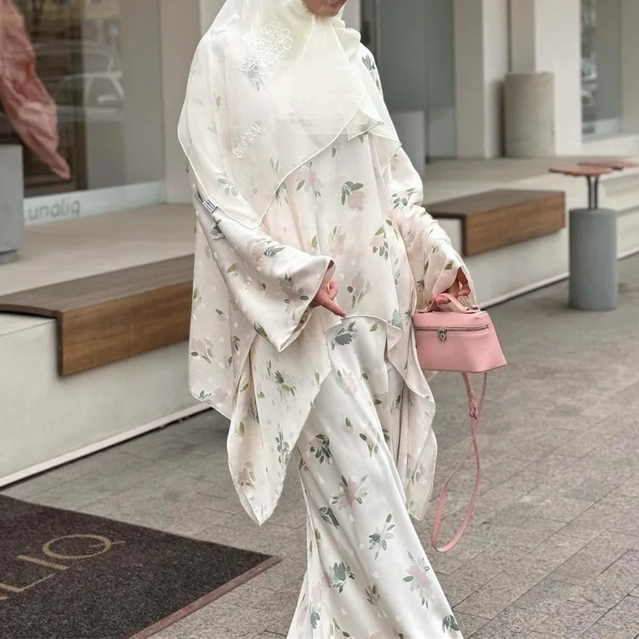 Floral Print 2-Piece Set - Elegant Shirt & Skirt Suit