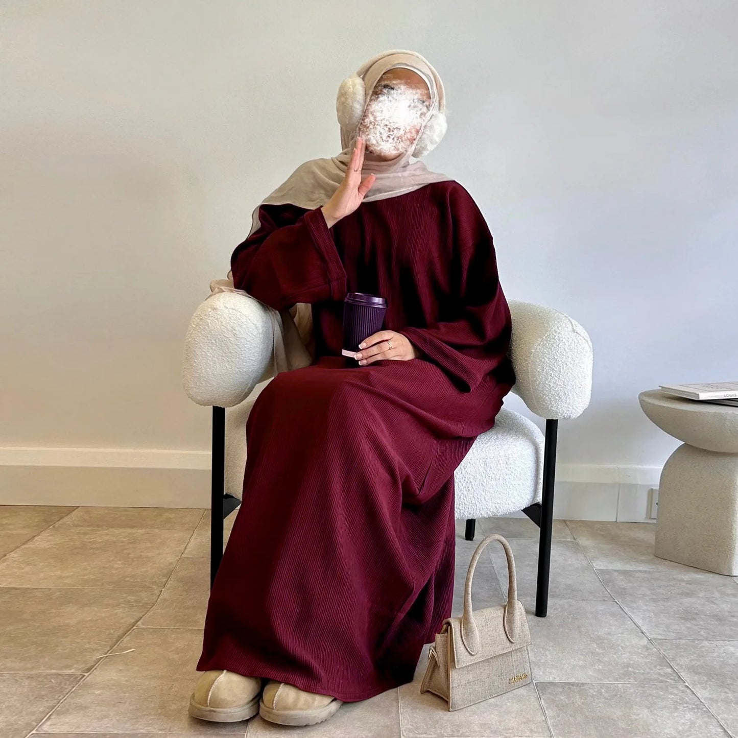 Elegant Muslim Abaya Dress - Traditional Kaftan Robe for Eid & Ramadan