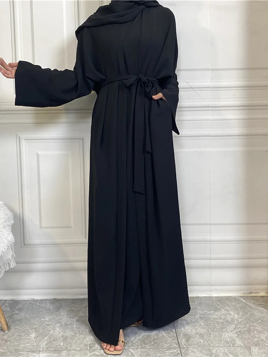 Complete Abaya Suit with Hijab - Modest Cardigan Set