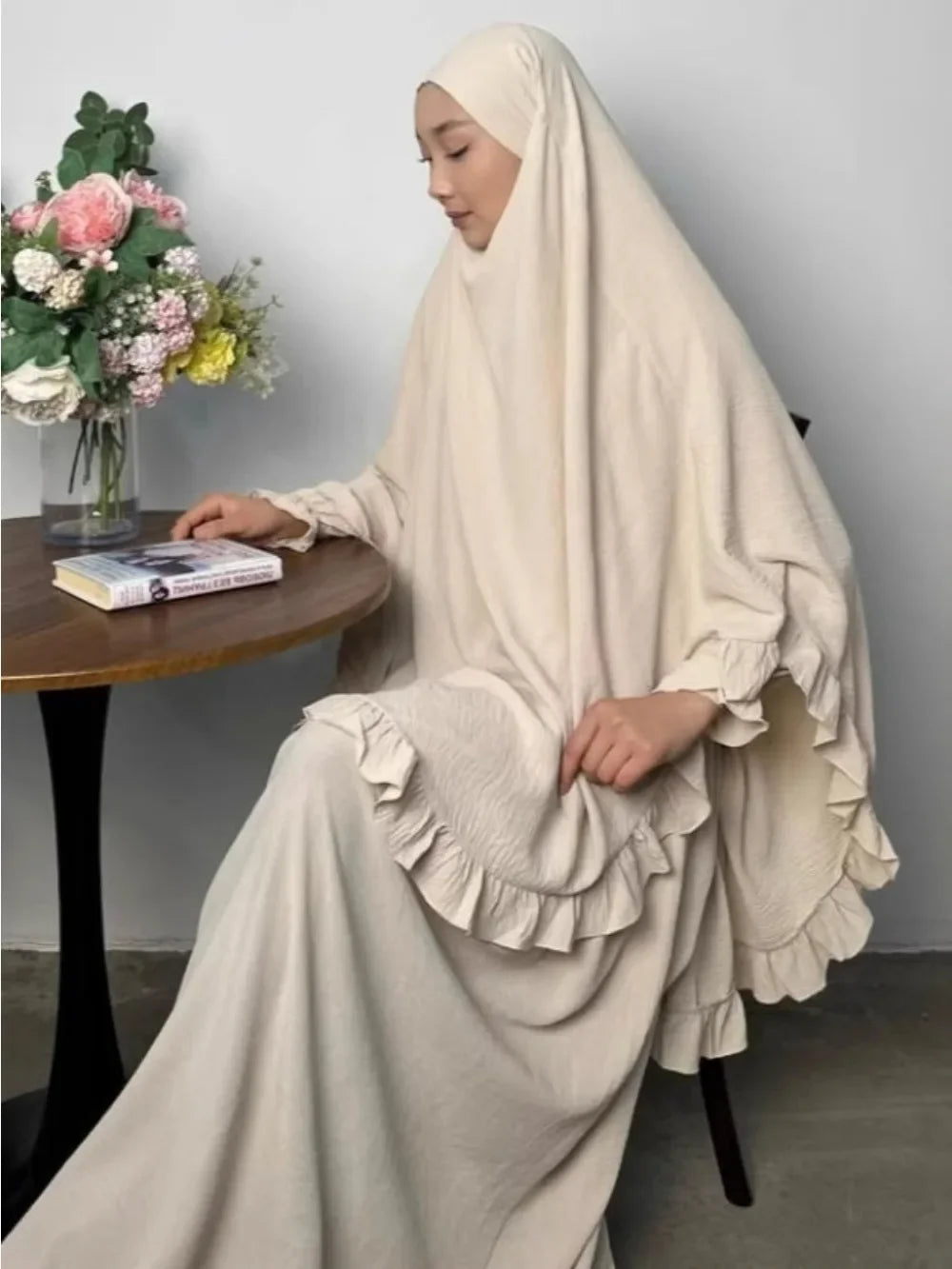 2-Piece Prayer Set - Long Khimar & Dress Abaya
