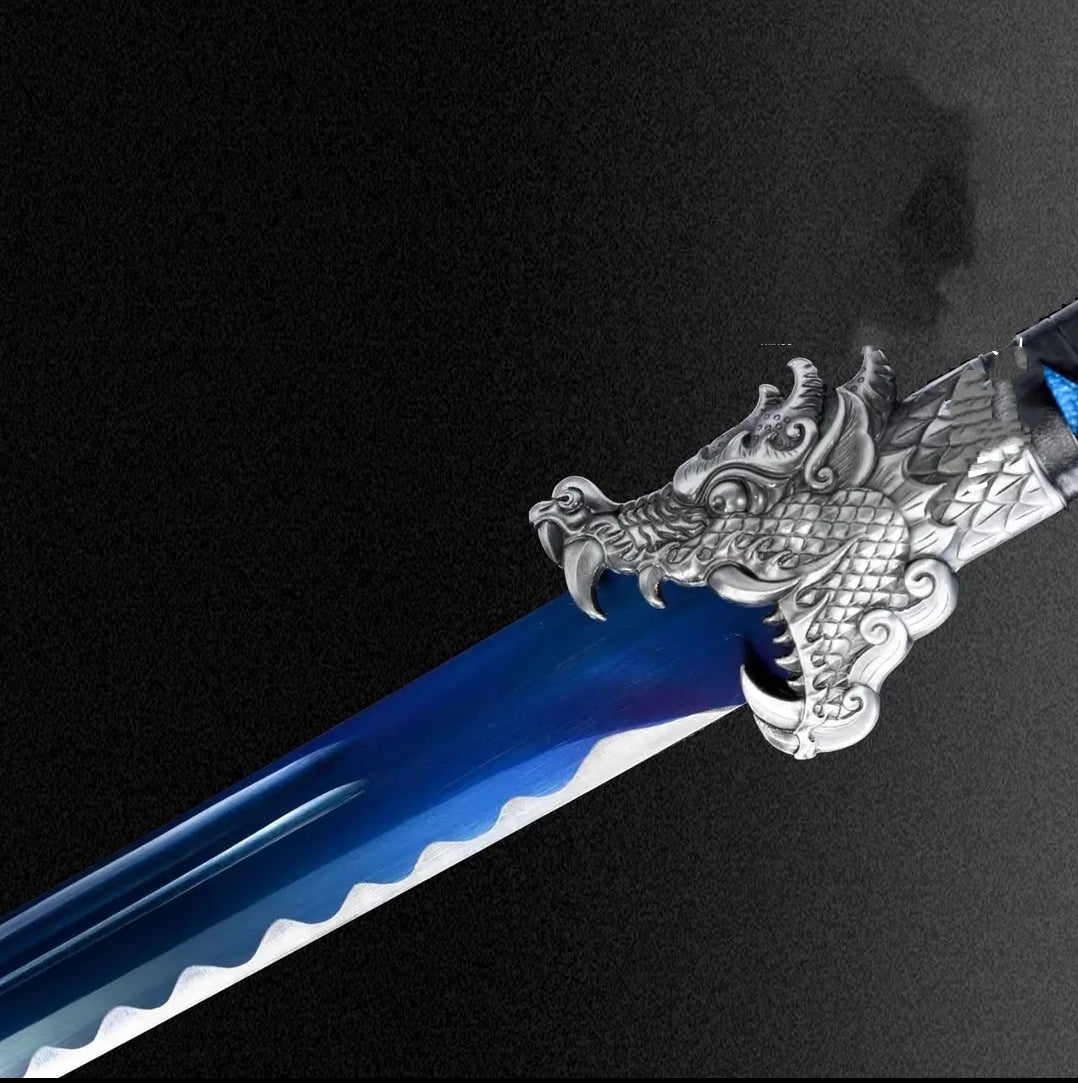 Youlan Integral Embroidered Spring Saber High Manganese Steel Self-Defense Cold Weapon Collection-Grade Unsharpened