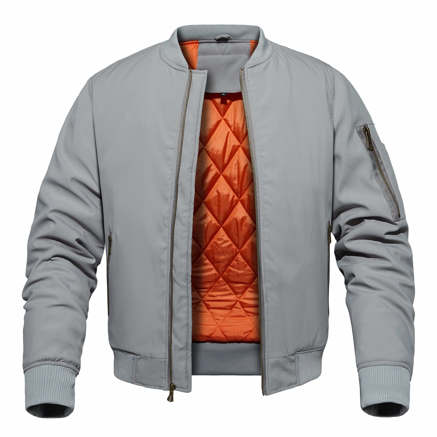 Men's Bomber Flight Jacket – Thickened Windproof Coat with Ribbed Cuffs