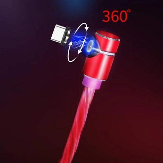 Magnetic LED Charging Cable – Android, iOS & Type-C | 1m Fast Charge