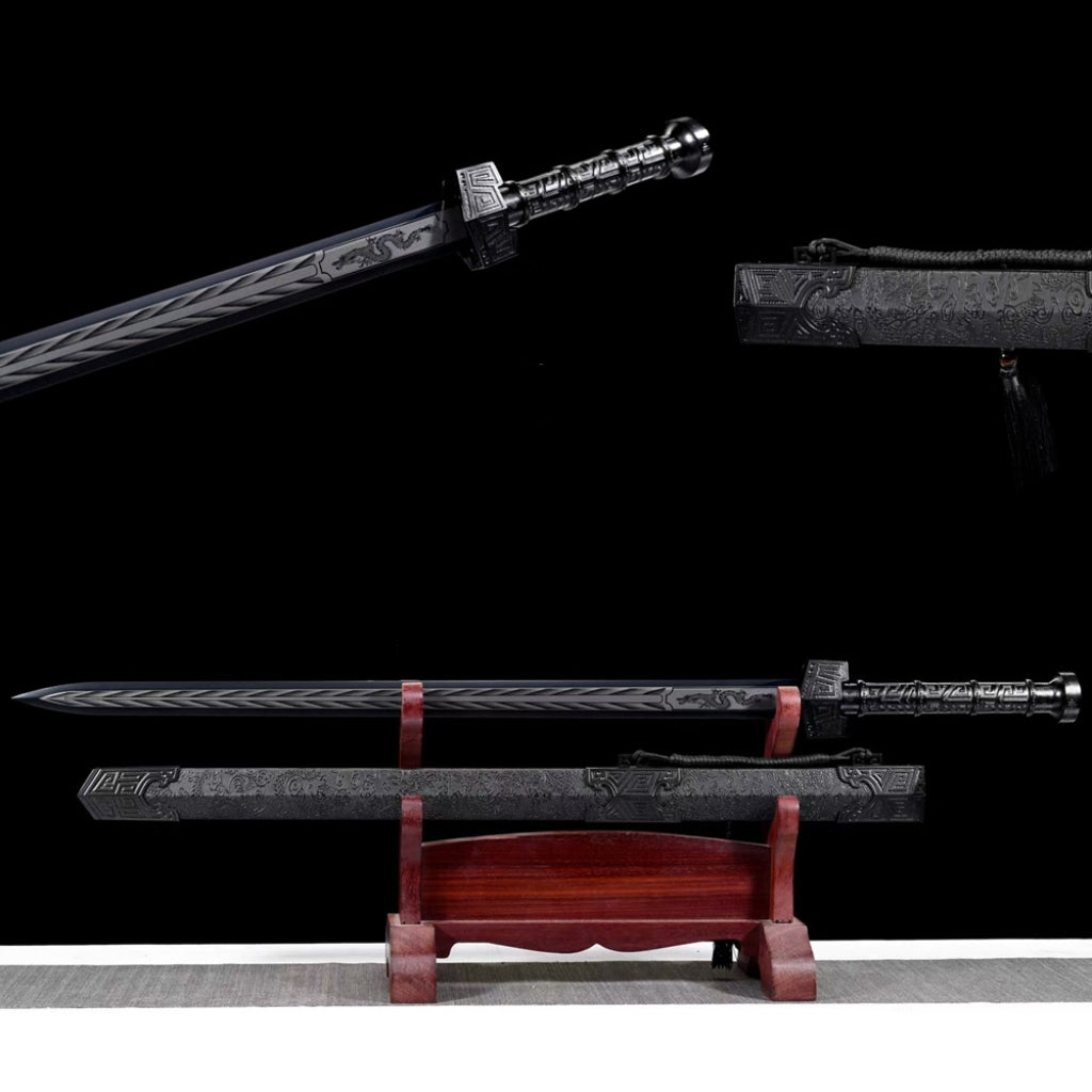 King Of Qin Sword Tang Heng Dao, Xiu Chun Dao Embroidered Spring Saber & Integrated Swords High Manganese Steel Blades, Unsharpened Cold Weapons For Self Defense