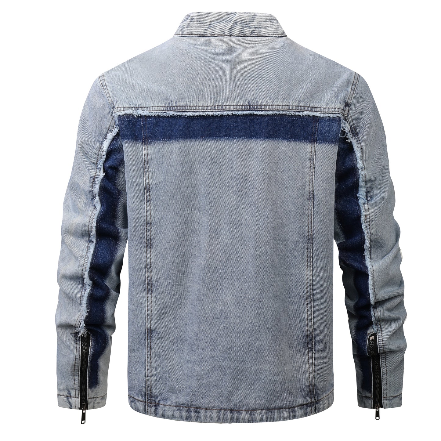 Men's Retro Denim Patchwork Jacket – Vintage Streetwear Outerwear