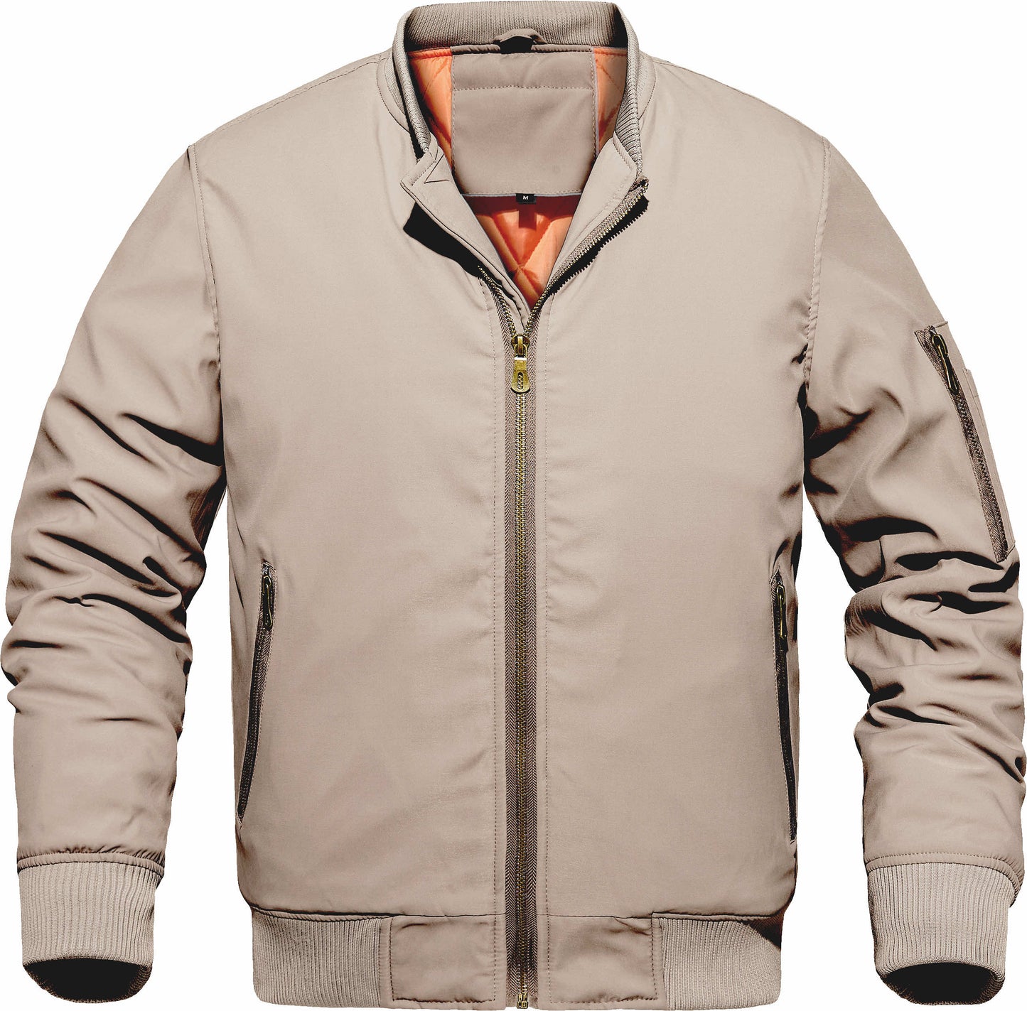 Men's Bomber Flight Jacket – Thickened Windproof Coat with Ribbed Cuffs