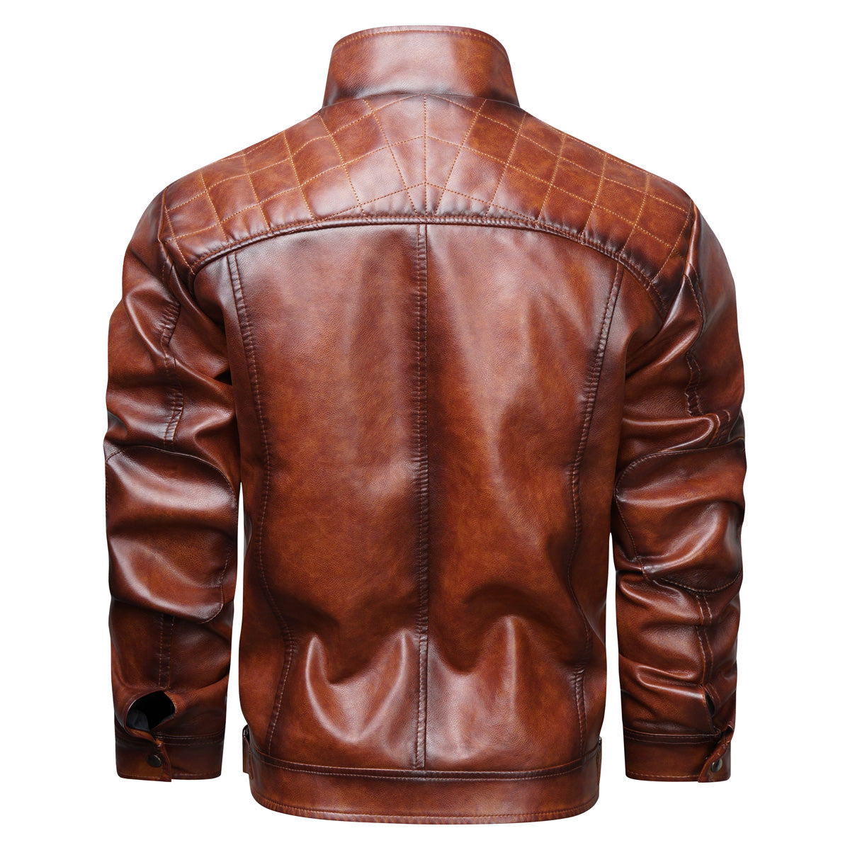 Men's Faux Leather Cafe Racer Jacket
