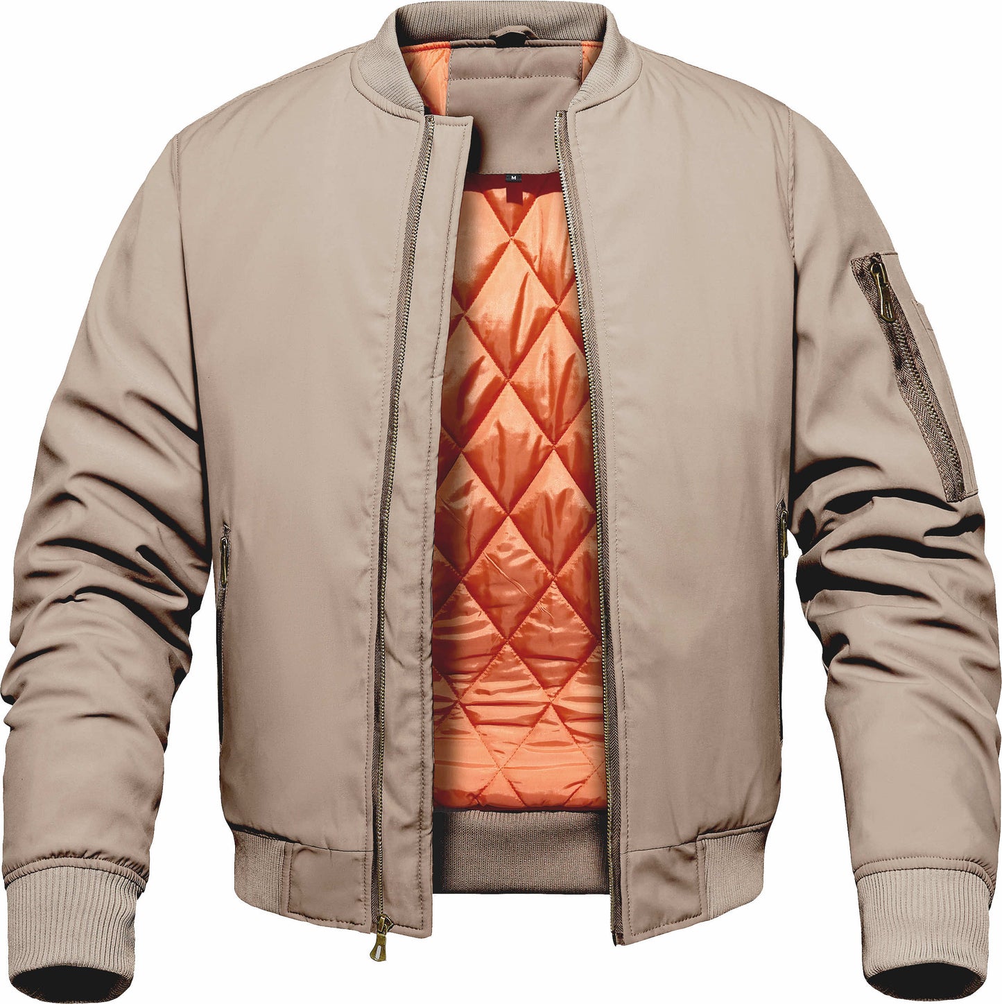 Men's Bomber Flight Jacket – Thickened Windproof Coat with Ribbed Cuffs