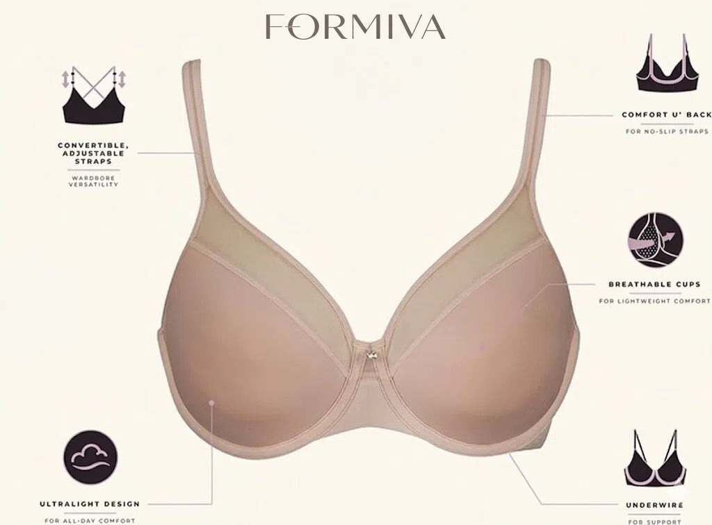 Seamless Comfort Underwire Bra – Ultra-Light, Convertible Straps