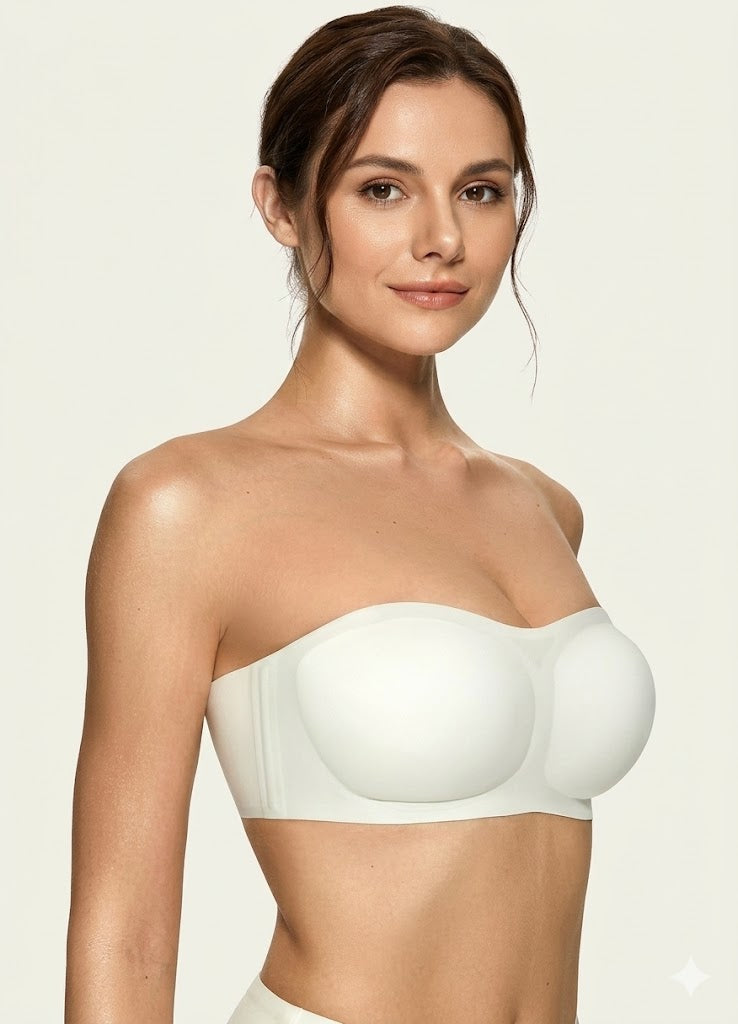 Women's Non-Slip Strapless Bandeau Bra | Wireless Padded Tube Bra