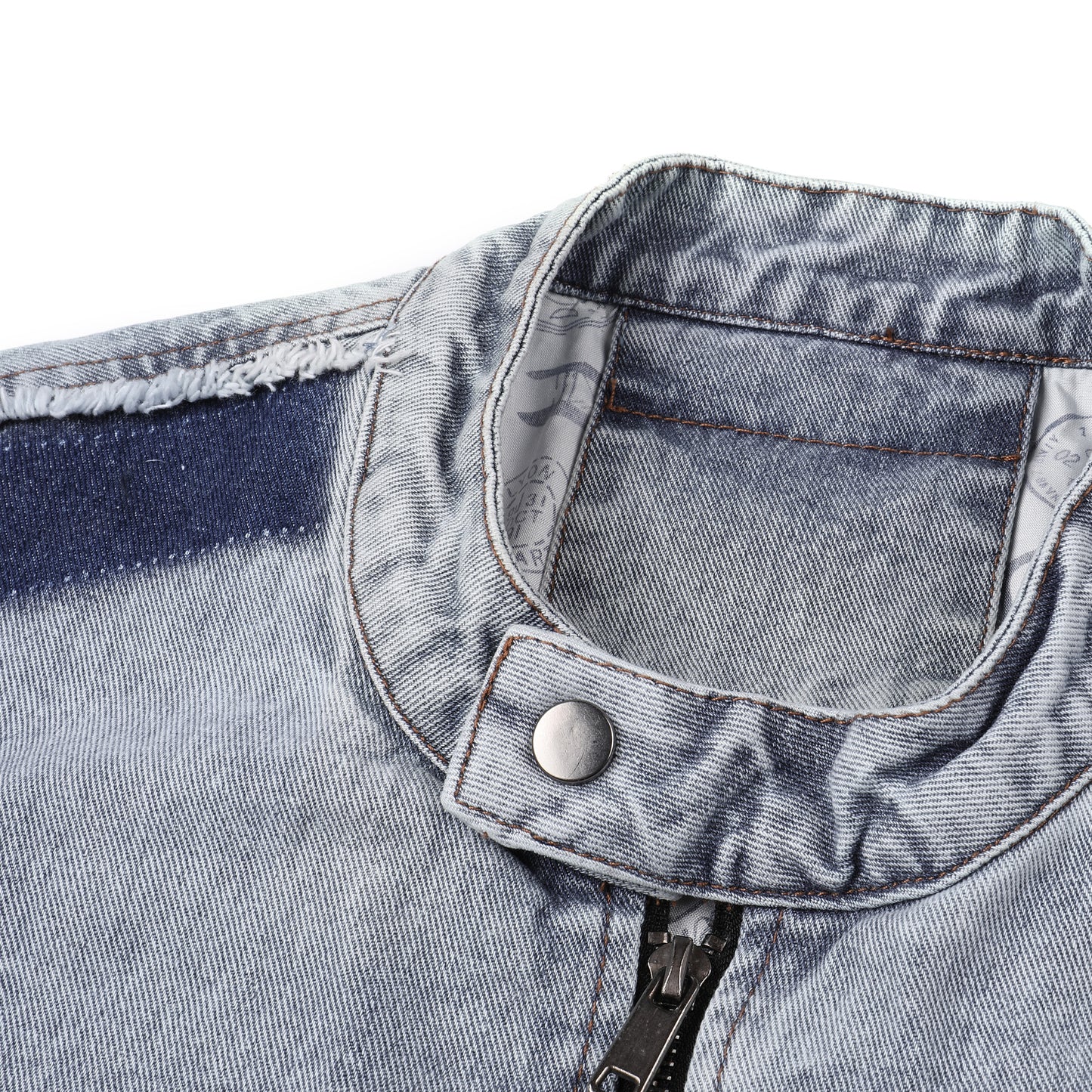 Men's Retro Denim Patchwork Jacket – Vintage Streetwear Outerwear