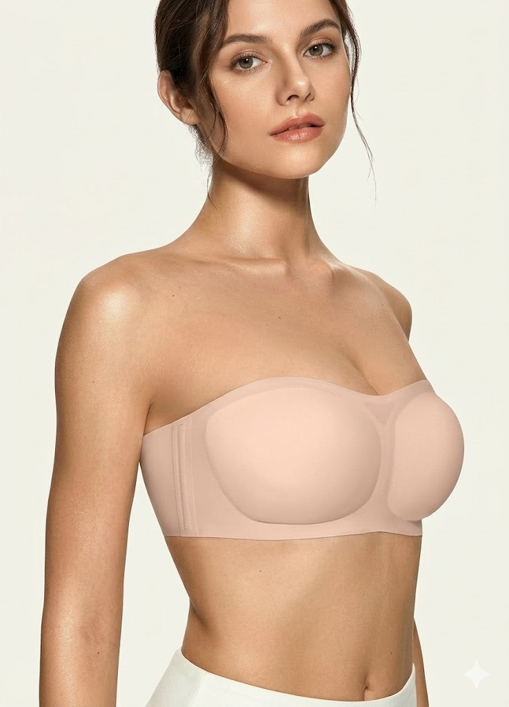 Women's Non-Slip Strapless Bandeau Bra | Wireless Padded Tube Bra