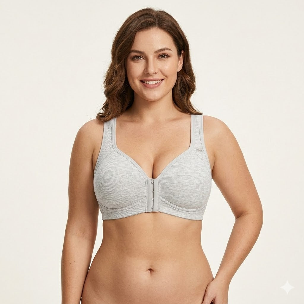 Women's Front Closure Wireless Push-Up Bra – Seamless, Breathable & Wire-Free