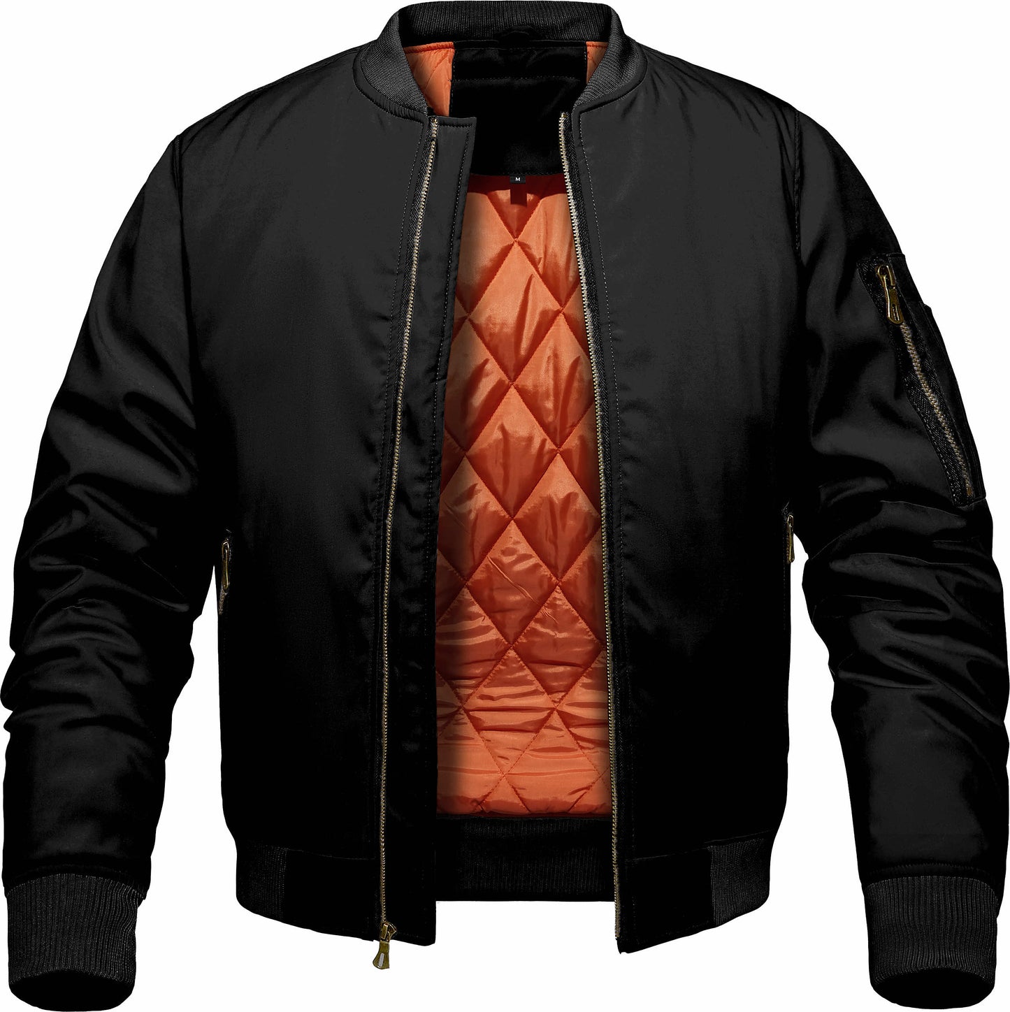 Men's Bomber Flight Jacket – Thickened Windproof Coat with Ribbed Cuffs