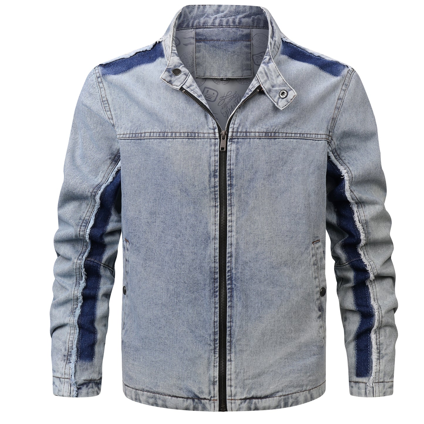 Men's Retro Denim Patchwork Jacket – Vintage Streetwear Outerwear