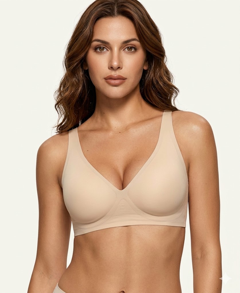 Formiva Deep V Wireless Bra – Seamless, Push-Up & Supportive