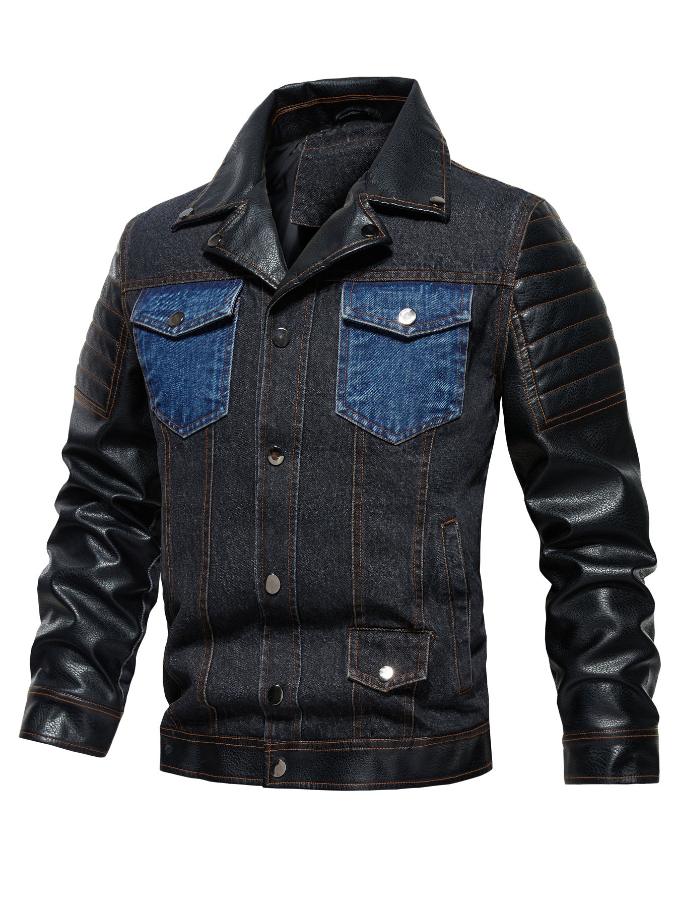 Men's Patchwork Denim Jacket — Streetwear Autumn Outerwear