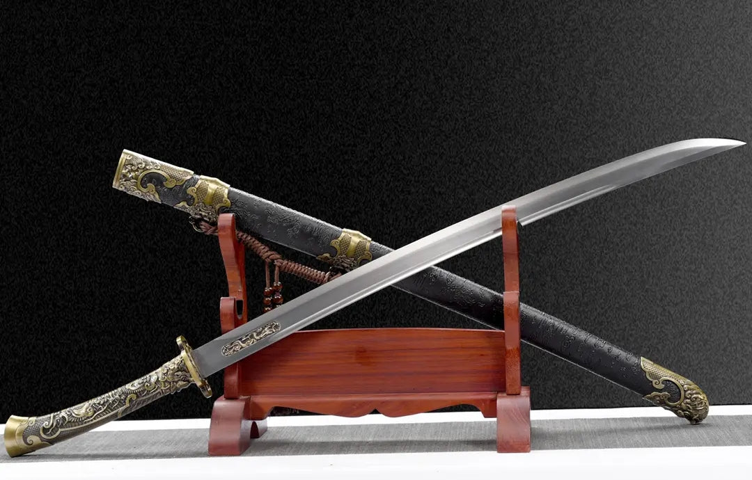 Fulong Wild Goose Feather Saber Integral Keel Structure High Manganese Steel  Collection-Grade  Self-Defense Cold Weapon  Unsharpened