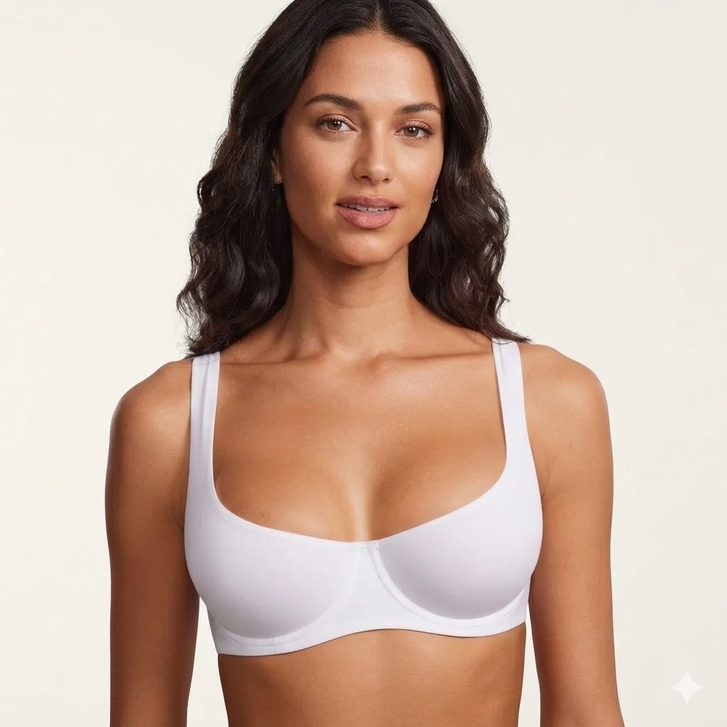 Formiva Unlined Balconette Bra – Underwire Support, Wide Straps, Seamless Fit
