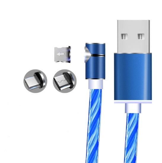 Magnetic LED Charging Cable – Android, iOS & Type-C | 1m Fast Charge