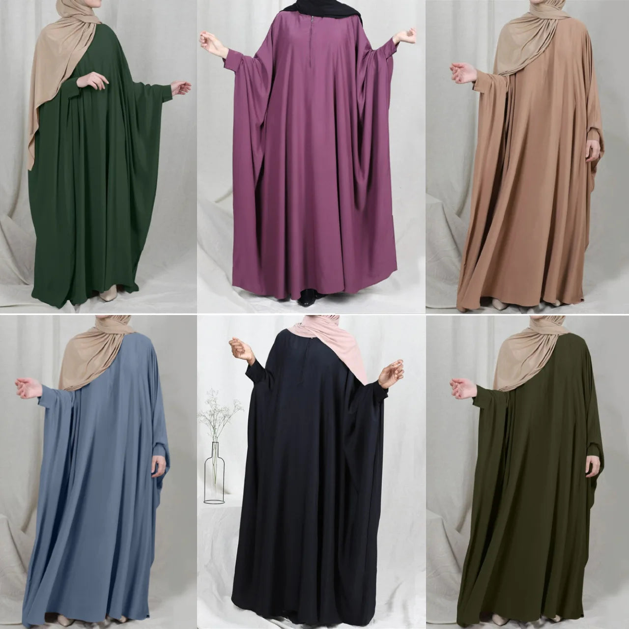 Women's Batwing Sleeve Abaya Kaftan Dress