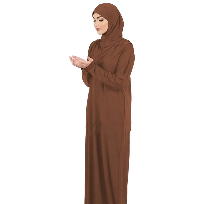 One-Piece Hooded Khimar Prayer Dress - Overhead Hijab Abaya for Women | Ramadan Salah