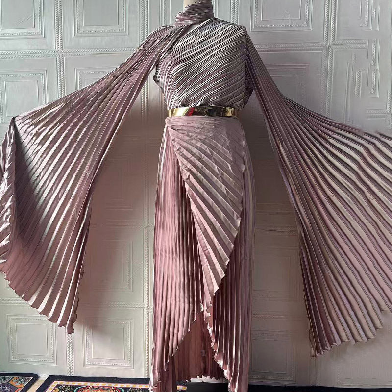 Muslim Dress Abaya Women Party Dresses Irregular Folds Jalabiya Kaftan Vestidos Arab Long Robe Ramadan Morocco Dubai Abayas
