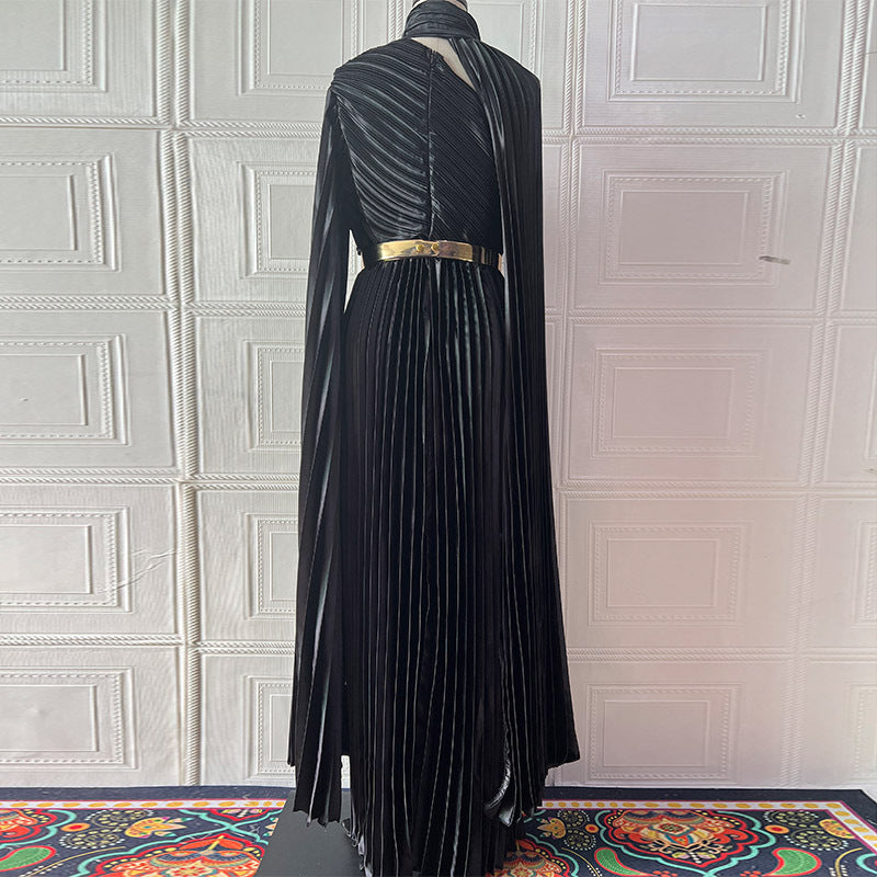 Muslim Dress Abaya Women Party Dresses Irregular Folds Jalabiya Kaftan Vestidos Arab Long Robe Ramadan Morocco Dubai Abayas