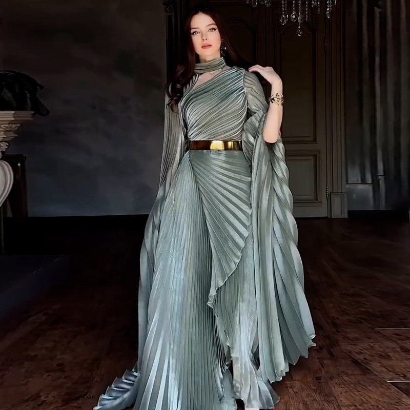 Muslim Dress Abaya Women Party Dresses Irregular Folds Jalabiya Kaftan Vestidos Arab Long Robe Ramadan Morocco Dubai Abayas