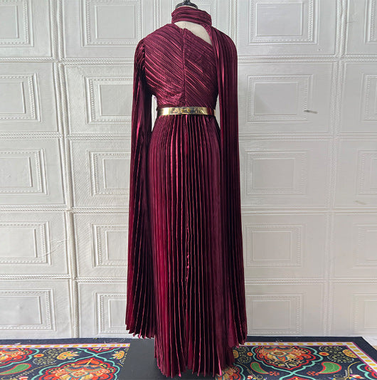 Muslim Dress Abaya Women Party Dresses Irregular Folds Jalabiya Kaftan Vestidos Arab Long Robe Ramadan Morocco Dubai Abayas