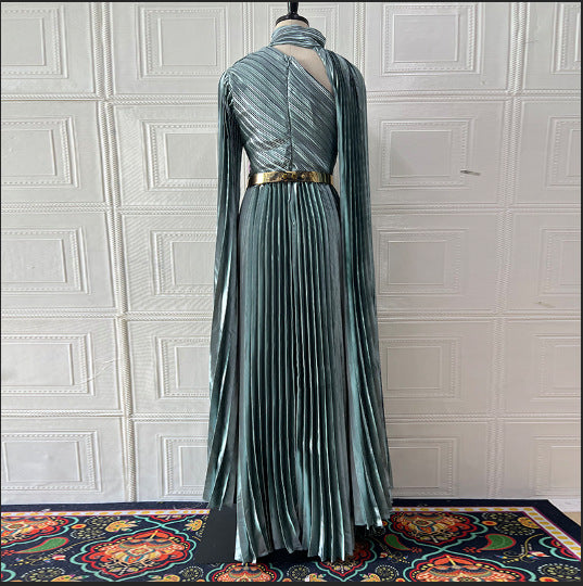 Muslim Dress Abaya Women Party Dresses Irregular Folds Jalabiya Kaftan Vestidos Arab Long Robe Ramadan Morocco Dubai Abayas