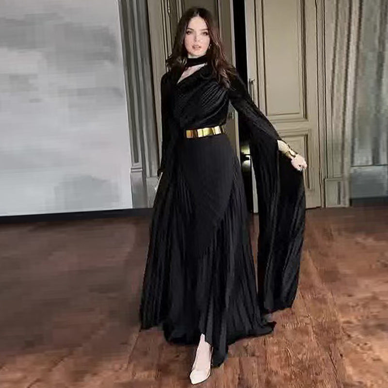 Muslim Dress Abaya Women Party Dresses Irregular Folds Jalabiya Kaftan Vestidos Arab Long Robe Ramadan Morocco Dubai Abayas