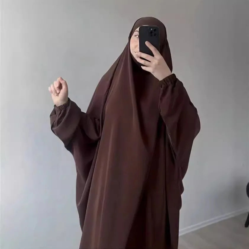 2-Piece Long Khimar & Skirt Prayer Set - Muslim Women Prayer Garment | Ramadan Eid 2025