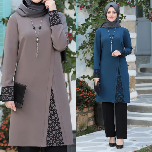 Elegant Two-Piece Abaya Set - Modest Dubai Style Evening Dress