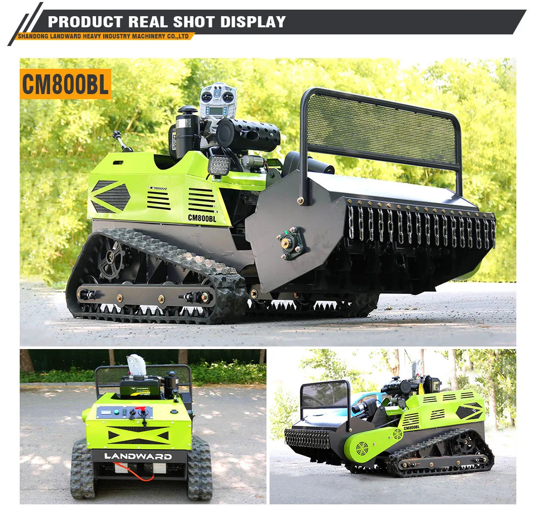 LANDWARD CM800BL Crawler Remote Control Lawn Mower | 10HP Diesel | CE Certified
