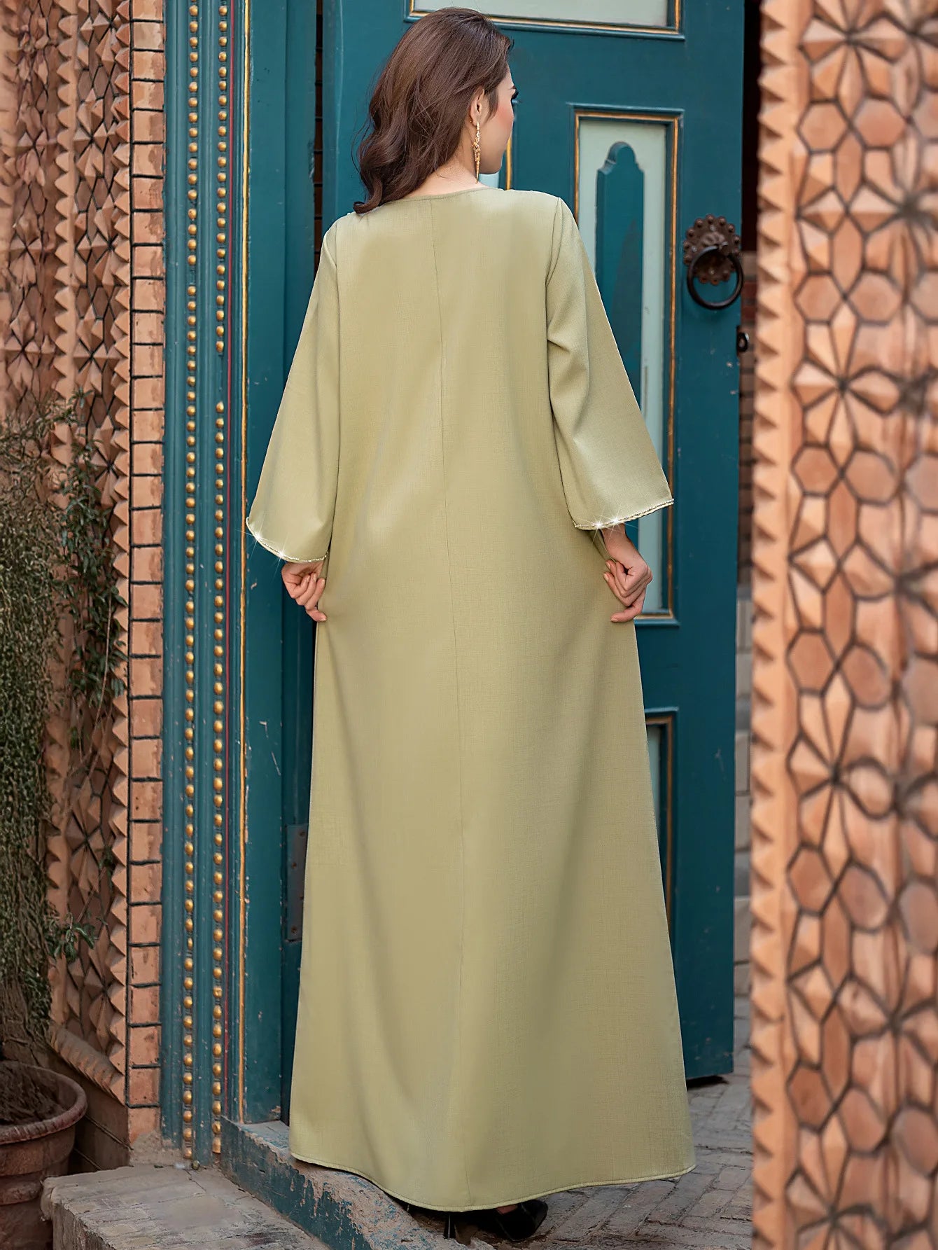 Luxury Diamond Kaftan Abaya - Dubai Elegant Long Dress for Women | Ramadan & Eid