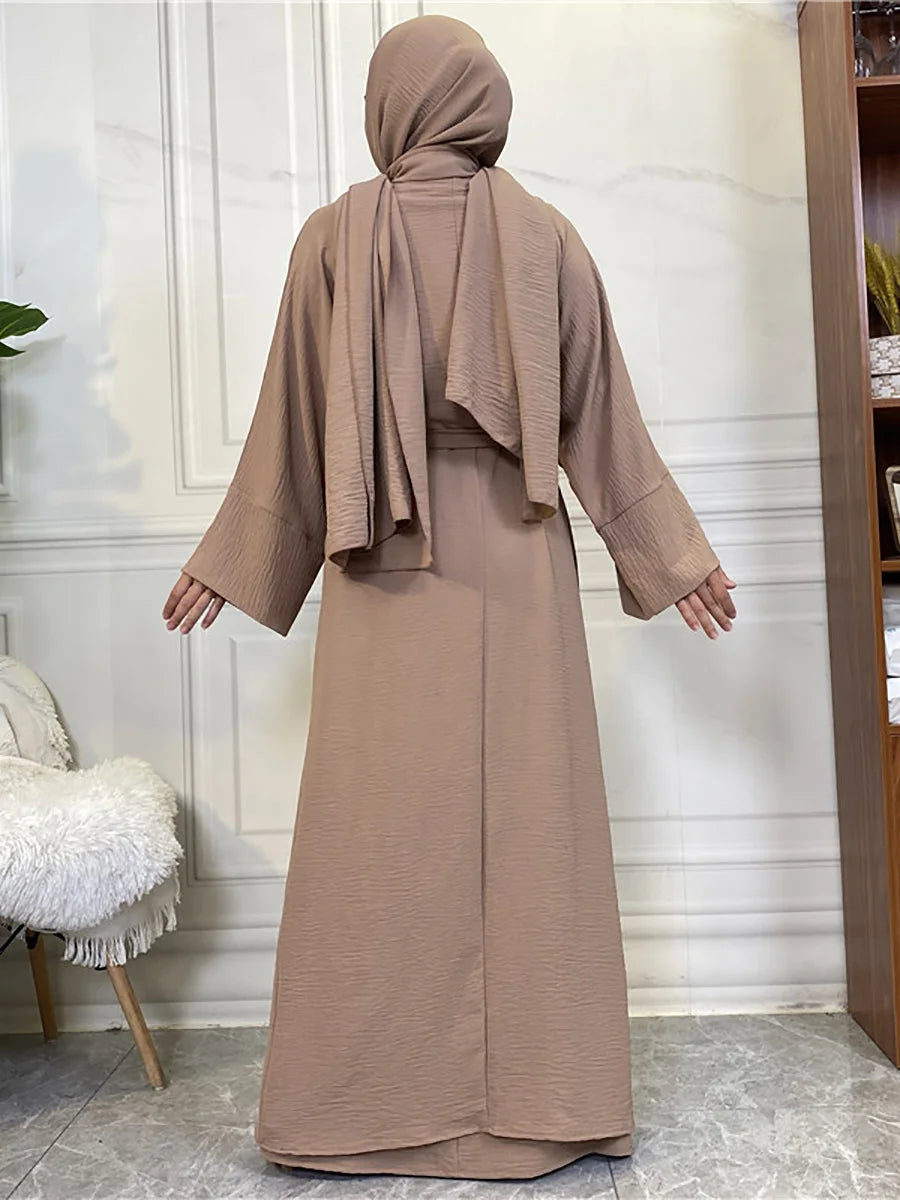 Complete Abaya Suit with Hijab - Modest Cardigan Set