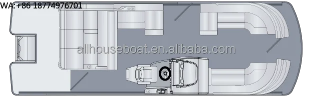 25ft Aluminum Pontoon Houseboat — Outboard Engine | 12–15 Persons