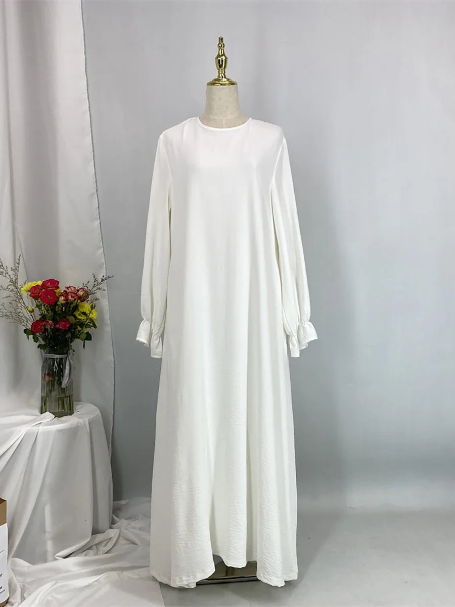 Daily Woven Abaya with Pockets - Elegant Regular Fit