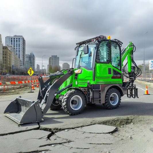 2 Ton Backhoe Loader – 24HP Tractor Excavator with 4-Wheel Drive | Heavy Duty Construction Equipment