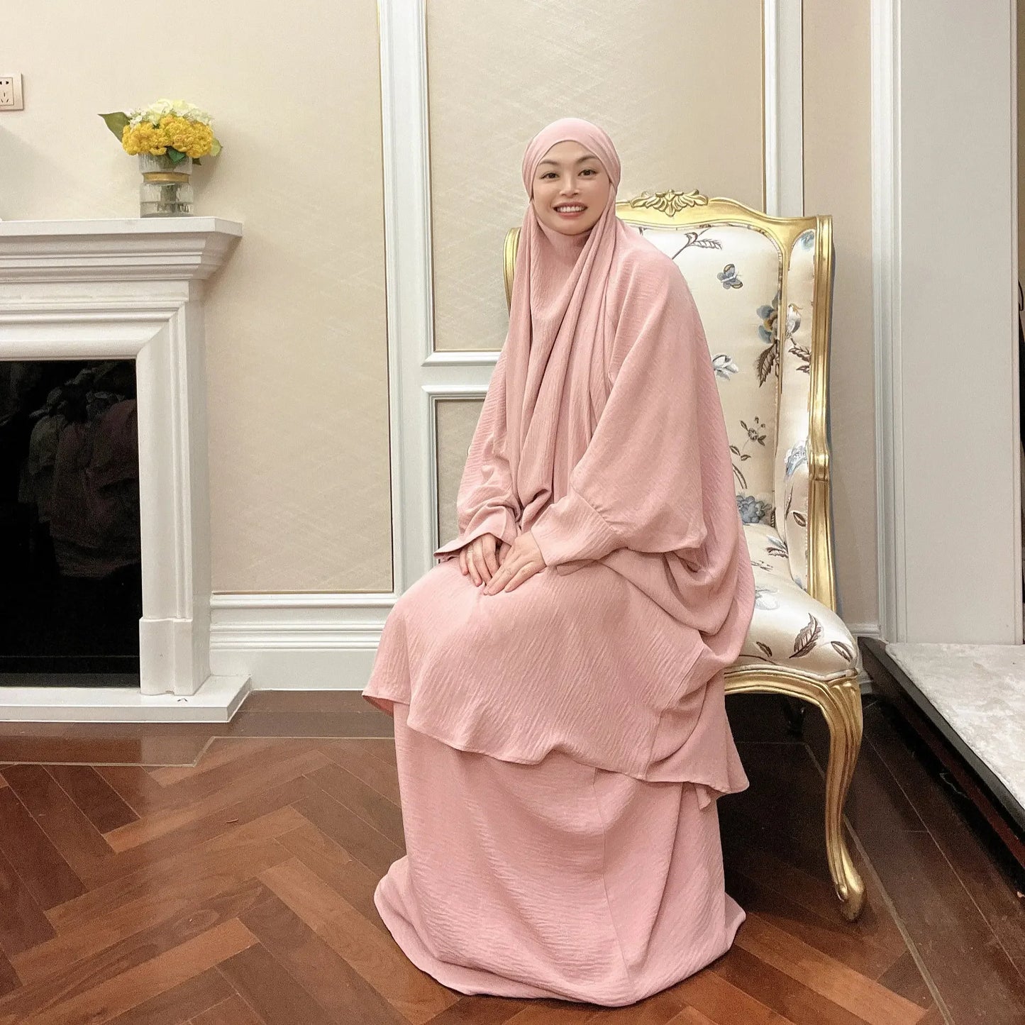 Long Khimar Prayer Set - 2 Piece Pullover Jilbab for Women